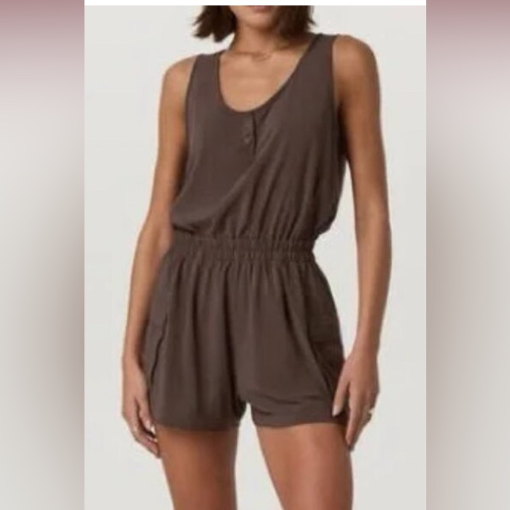Vuori Brown Sleeveless Romper